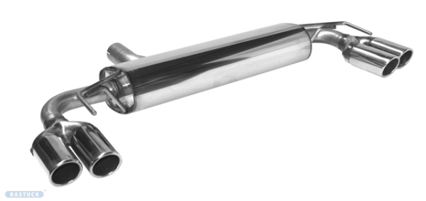 Double Tailpipe LH+RH 2x Ø 76 mm 20° angled cut with inward curl