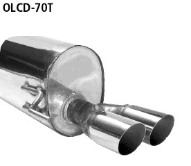 Double Tailpipe 2x Ø 70 mm 20° angled cut