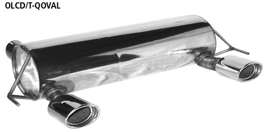 Einfach-Endrohr LH+RH oval 120 x 80 mm