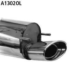Single Tailpipe oval 153 x 95 mm