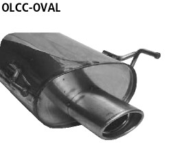 Single Tailpipe oval 120 x 80 mm