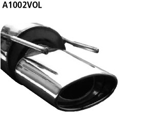 Einfach-Endrohr oval 153 x 95 mm