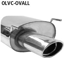 Single Tailpipe oval 120 x 80 mm