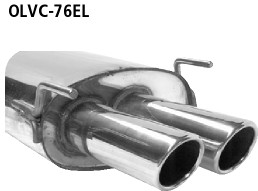 Double Tailpipe 2x Ø 76 mm with inward curl