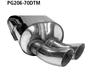 Doppel-Endrohr 2x Ø 70 mm DTM