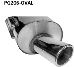 Einfach-Endrohr oval 110 x 70 mm