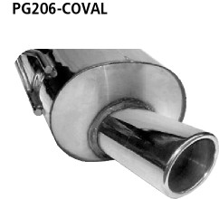 Single Tailpipe oval 110 x 70 mm