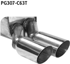 Doppel-Endrohr 2x Ø 63 mm