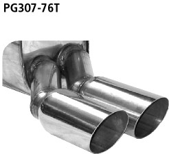 Doppel-Endrohr 2x Ø 76 mm