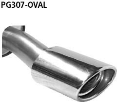 Single Tailpipe oval 120 x 80 mm