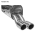 Double Tailpipe 2x Ø 76 mm 20° angled cut with inward curl - w/o GTI