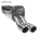 Double Tailpipe 2x Ø 76 mm 20° angled cut with inward curl - GTI