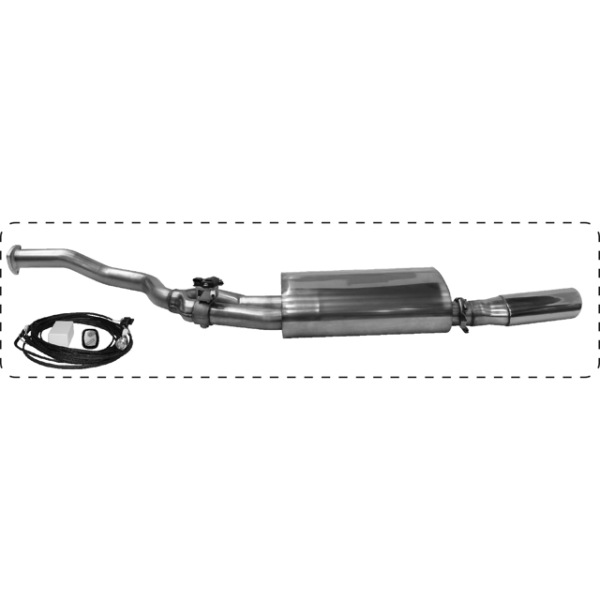 Single Tailpipe oval 120 x 80 mm - with exhaust flap