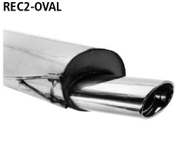 Einfach-Endrohr oval 153 x 95 mm