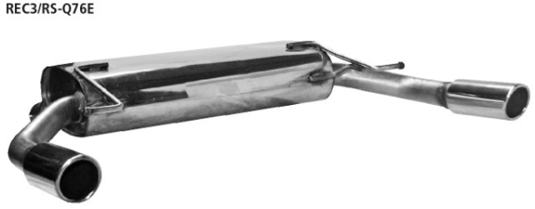 Einfach-Endrohr LH+RH 1x Ø 76 mm 20° schräg geschnitten - ohne Facelift