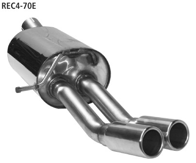 Double Tailpipe 2x Ø 70 mm with inward curl