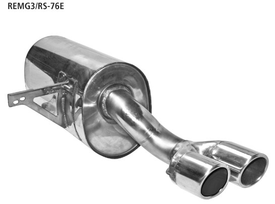 Doppel Endrohr 2x Ø 76 mm 20° schräg geschnitten mit Lippe