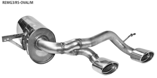 Einzel-Endrohren mitte 2x oval 120 x 80 mm 20° schräg geschnitten