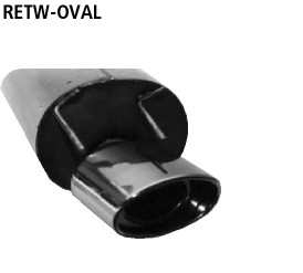 Einfach-Endrohr oval 153 x 95 mm