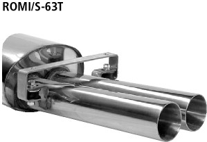 Doppel-Endrohr mittig 2x Ø 63 mm