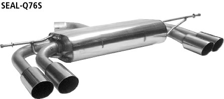 Doppel-Endrohr LH+RH 2x Ø 76 mm 20° schräg geschnitten