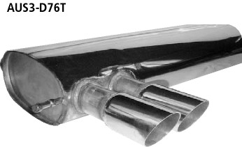 Doppel-Endrohr 2x Ø 76 mm