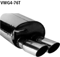 Double Tailpipe 2x Ø 76 mm