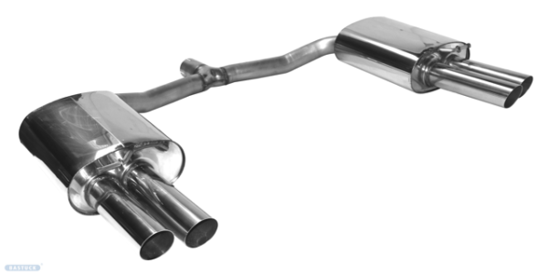 Doppel-Endrohr LH+RH 2x Ø 76 mm 20° schräg geschnitten - ohne Abgasklappe