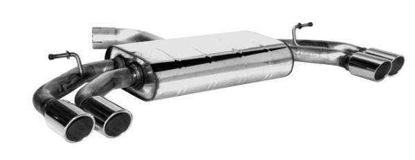 Double Tailpipe LH+RH 2x Ø 76 mm 20° angled cut with inward curl