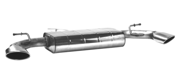 Single Tailpipe LH+RH 1x oval 130 x 70 mm with inward curl