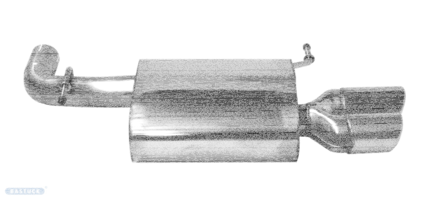 Doppel-Endrohr LH+RH 2x Ø 76 mm 20° schräg geschnitten mit Lippe