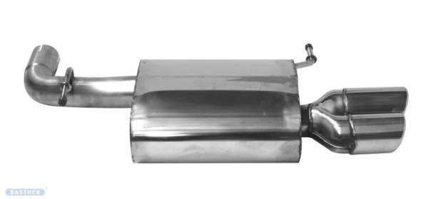 Doppel-Endrohr LH+RH 2x Ø 76 mm 20° schräg geschnitten mit Lippe