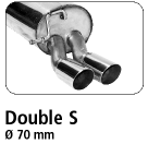 Doppel-Endrohr 2x Ø 70 mm schräg geschnitten