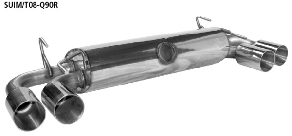 Double Tailpipe LH+RH 2x Ø 90 mm