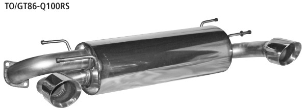 Single Tailpipe LH+RH 1x Ø 100 mm 30° angled cut