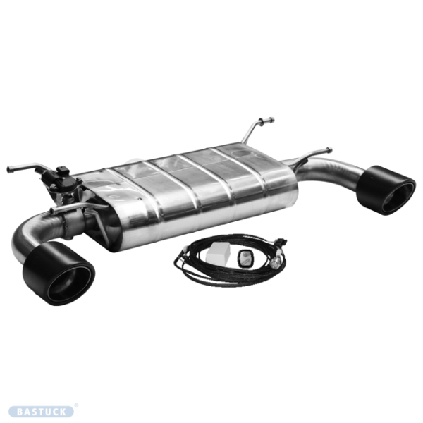 Single Tailpipe LH+RH 1x Ø 110 mm Carbon 25° angled cut - with exhaust flap