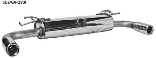 Einfach-Endrohr LH+RH 1x Ø 90 mm