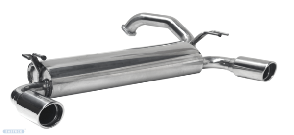 Einfach-Endrohr LH+RH 1x Ø 90 mm 20° schräg geschnitten mit Lippe