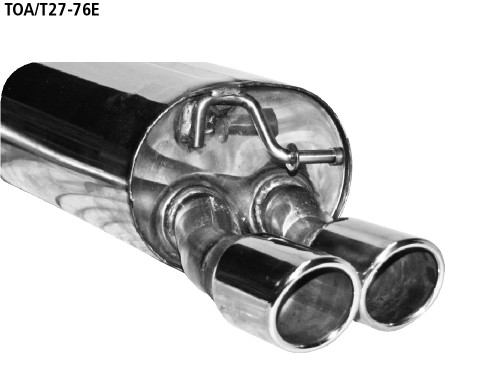 Doppel-Endrohr 2x Ø 76 mm 20° schräg geschnitten mit Lippe