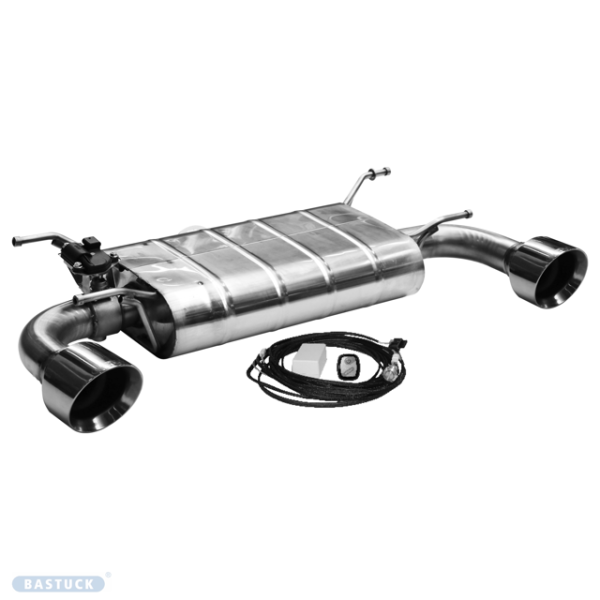 Einfach-Endrohr LH+RH 1x Ø 110 mm 30° schräg geschnitten - mit Abgasklappe