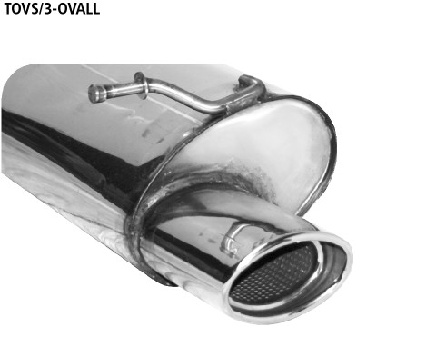 Single Tailpipe oval 120 x 80 mm
