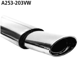 Einfach-Endrohr oval 153 x 95 mm