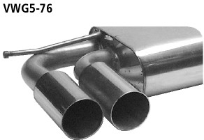 Double Tailpipe LH 2x Ø 76 mm