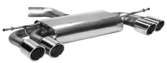 Double Tailpipe LH+RH 2x Ø 76 mm 20° angled cut with inward curl