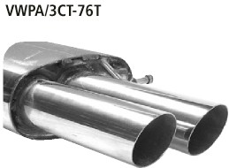 Double Tailpipe 2x Ø 76 mm 20° angled cut