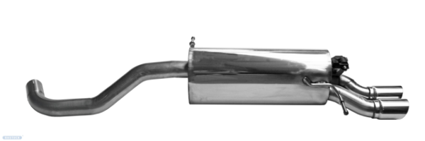 Double Tailpipe 2x Ø 76 mm 20° angled cut - with exhaust flap