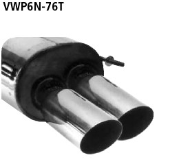 Double Tailpipe 2x Ø 76 mm