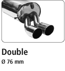Double Tailpipe 2x Ø 76 mm 20° angled cut