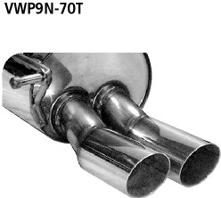 Double Tailpipe 2x Ø 70 mm