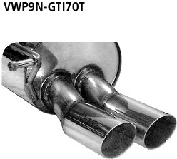 Double Tailpipe 2x Ø 70 mm